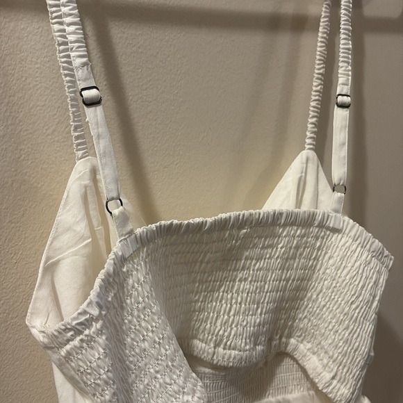 Anthropologie White Sleeveless Sundress - LP - bubble hem - open back - pockets - Picture 6 of 8